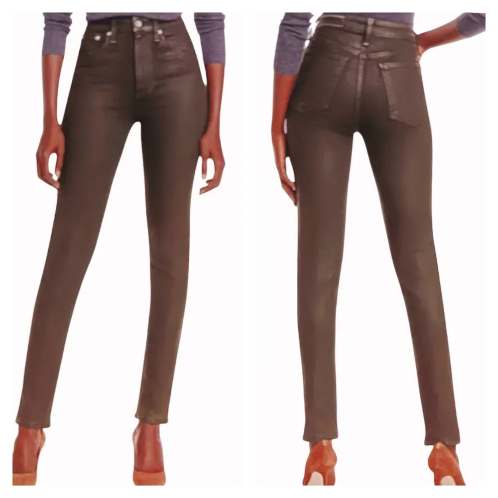 Rag & Bone Nina High Rise Ankle Skinny Coated EUC $225 Size 30   J1670 - Image 2