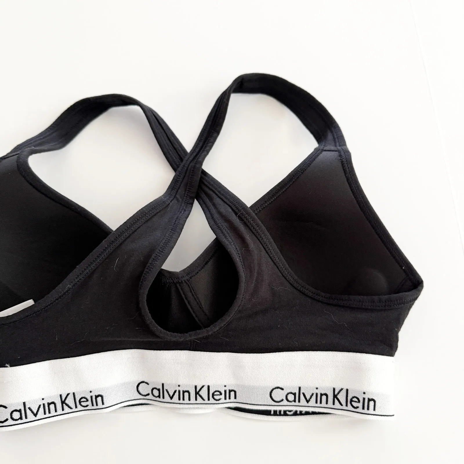 [Calvin Klein] Black White Logo Band Modern Cotton Lift Bralette NWT Sz Small S - Image 4