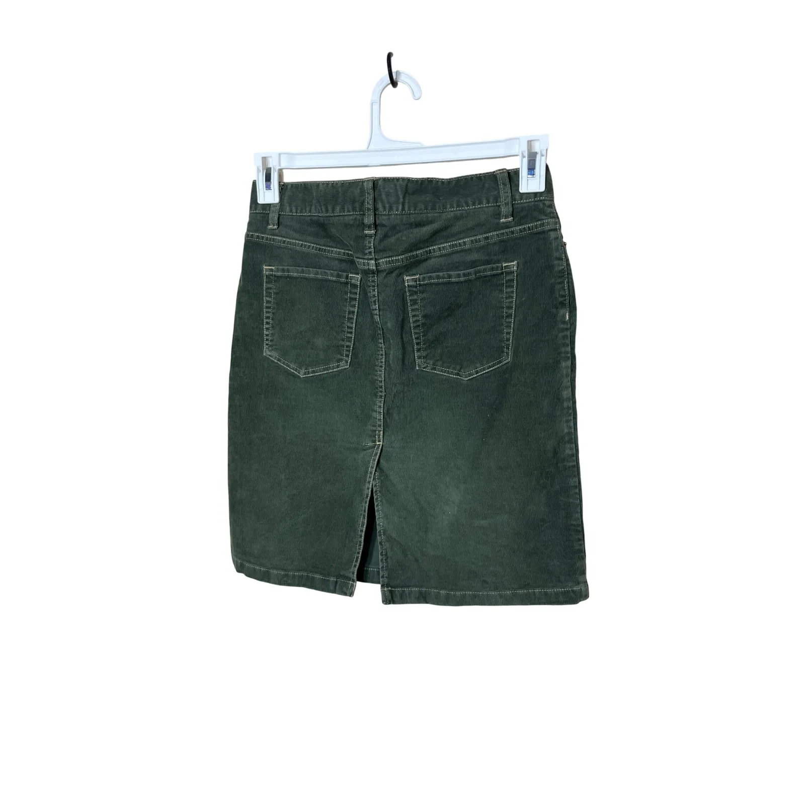 Old Navy Y2K Olive Green‎ Corduroy Stretch Pencil Skirt Women's Size 4 - Image 5