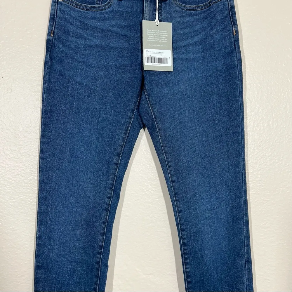 Everlane Mid Blue Authentic Stretch Mid Rise Skinny Jeans - Image 9