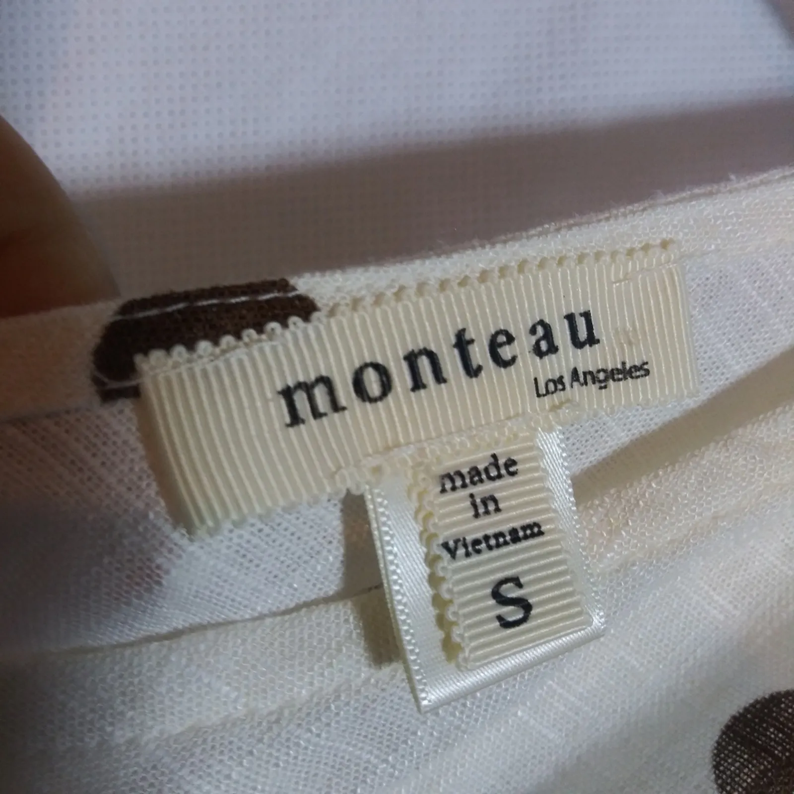 Monteau Juniors Linen Polka Dot Belted Sleeveless Jumpsuit Beach Size Small - Image 7