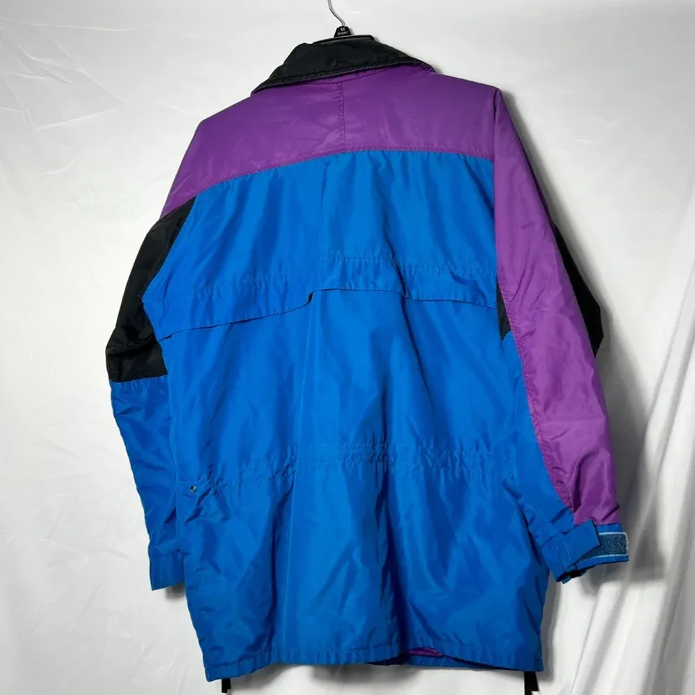 Vintage Columbia Radial Sleeve Colorblock Jacket L‎ Blue Purple - Image 9