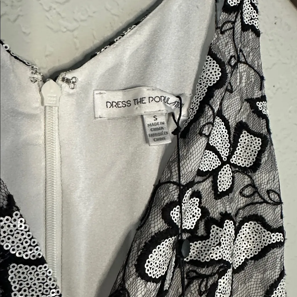 NEW Dress The Population Karen‎ Sequin Lace Trumpet Gown Maxi Formal Gala Event - Image 6