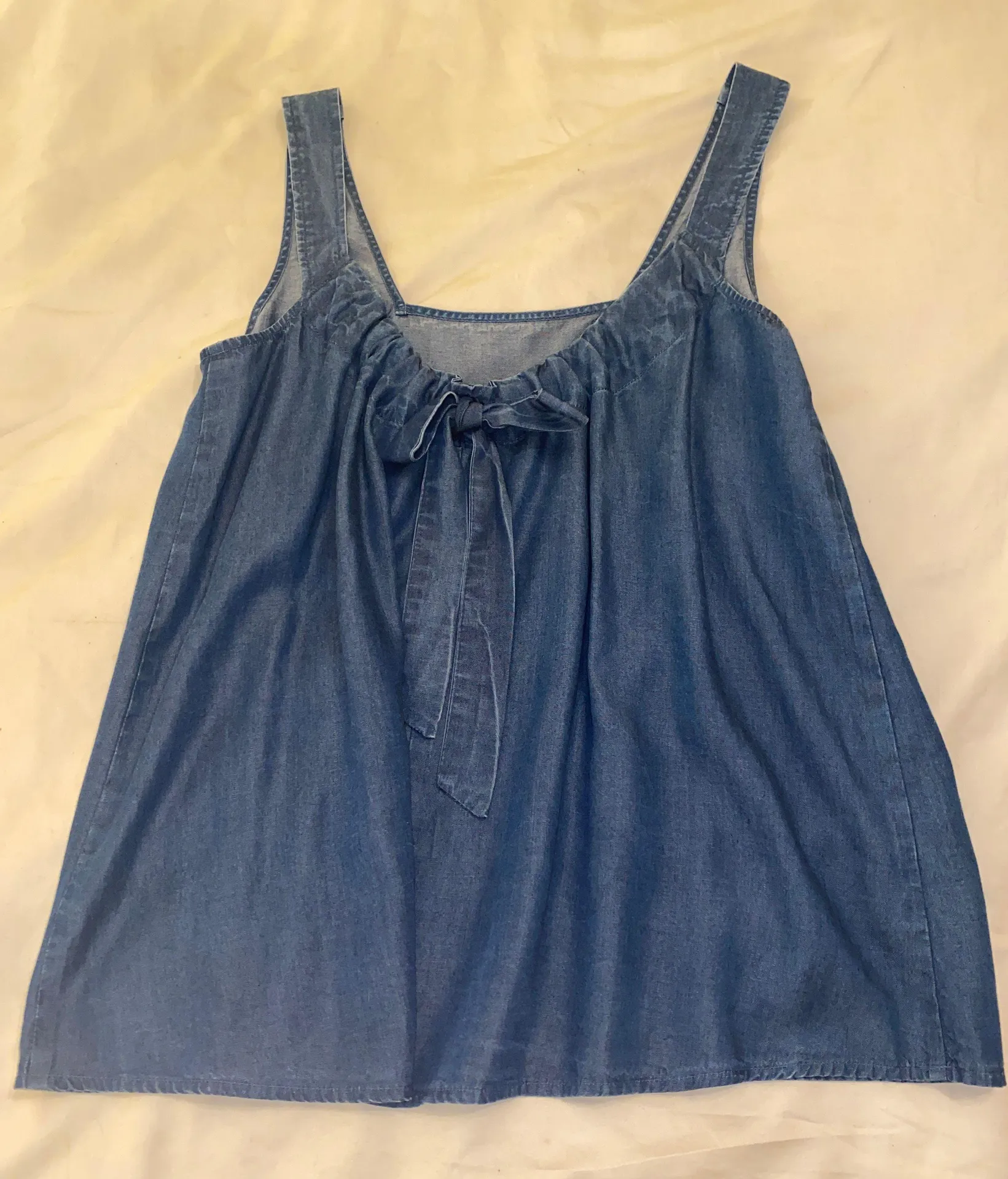 denim tie back top - Image 2