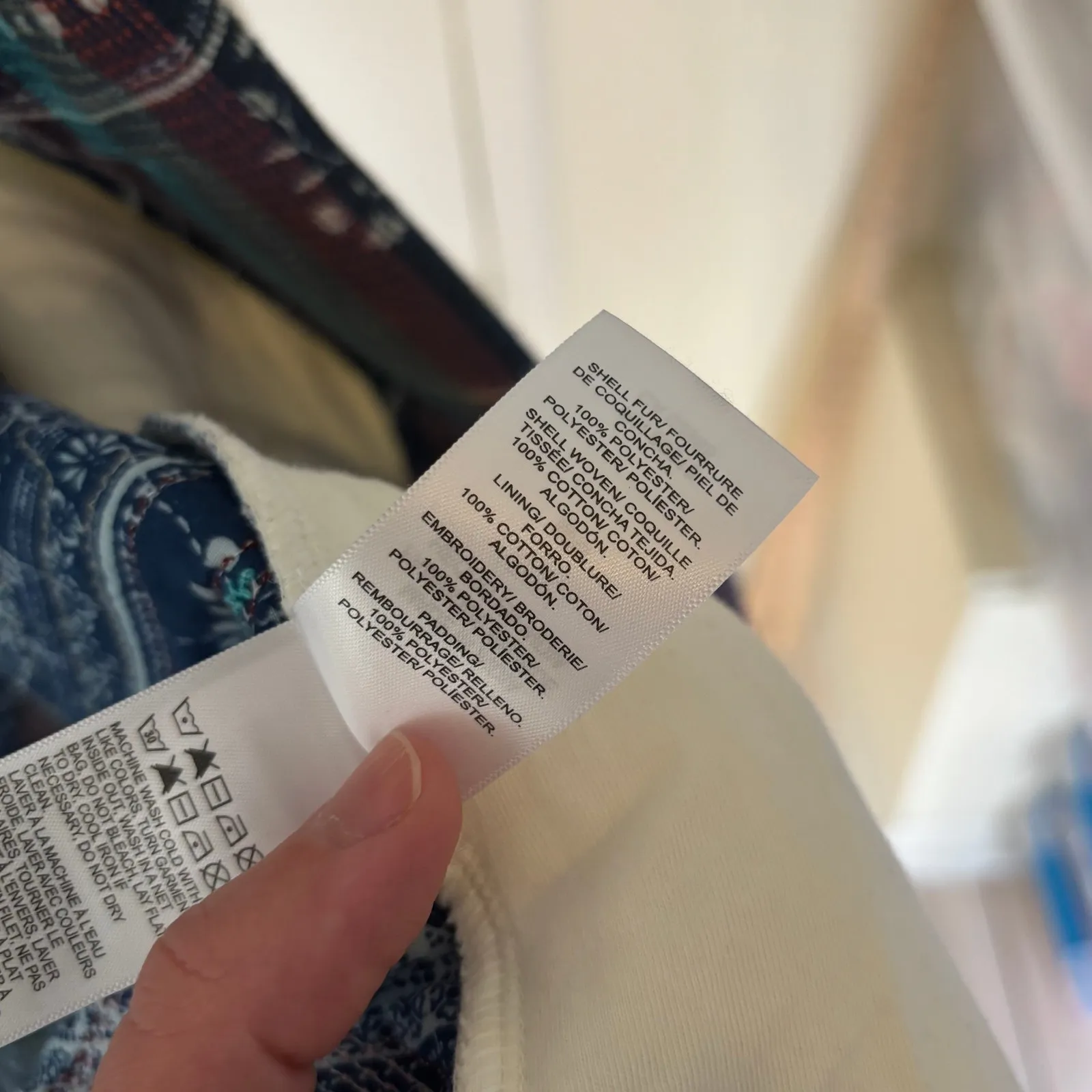 Lucky Brand NWOT Women's Oversized Quilted Vest Antique White Multi Size M - Image 6