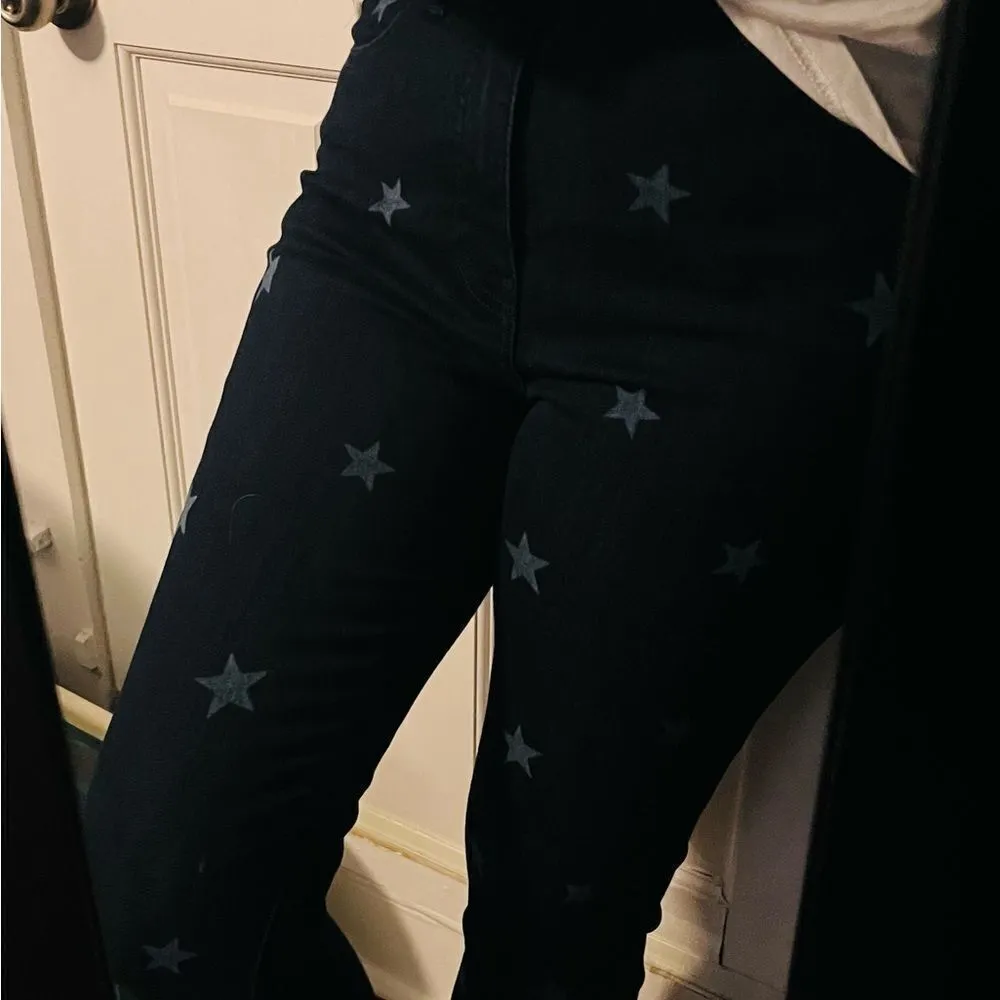 Warp + Weft MPX Milan High Rise Skinny Jeans Star Patterned Dark Blue 28 NWT - Image 9