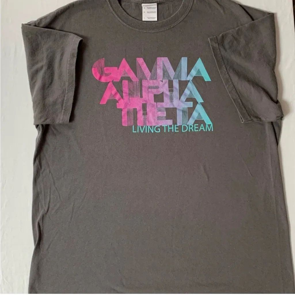 Sorority graphic short sleeve T shirts Delta Delta Delta and Gamma Alpha Theta Blue Size L - Image 7