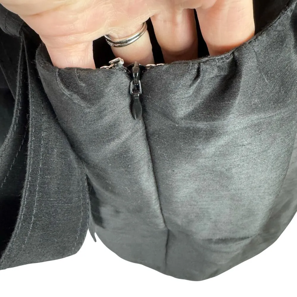 AJE Mimosa Psychedelia Black Onyx Mini Dress Puff Sleeves Cutouts Size 8 - Image 6