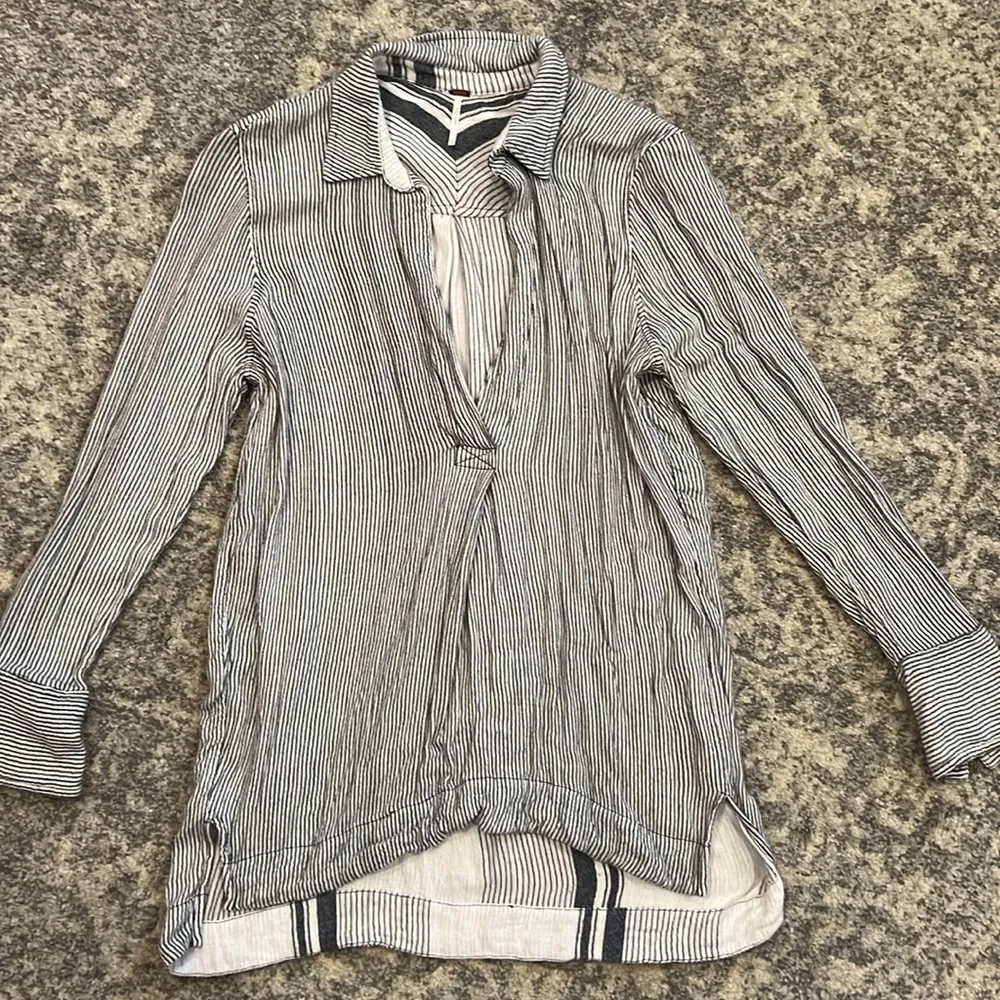 Free People Striped On the Road Pullover in Blue - Image 4