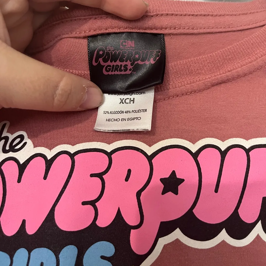 Vintage Rare Powerpuff‎ Girls Cropped Tee Size XS Pink - Image 2