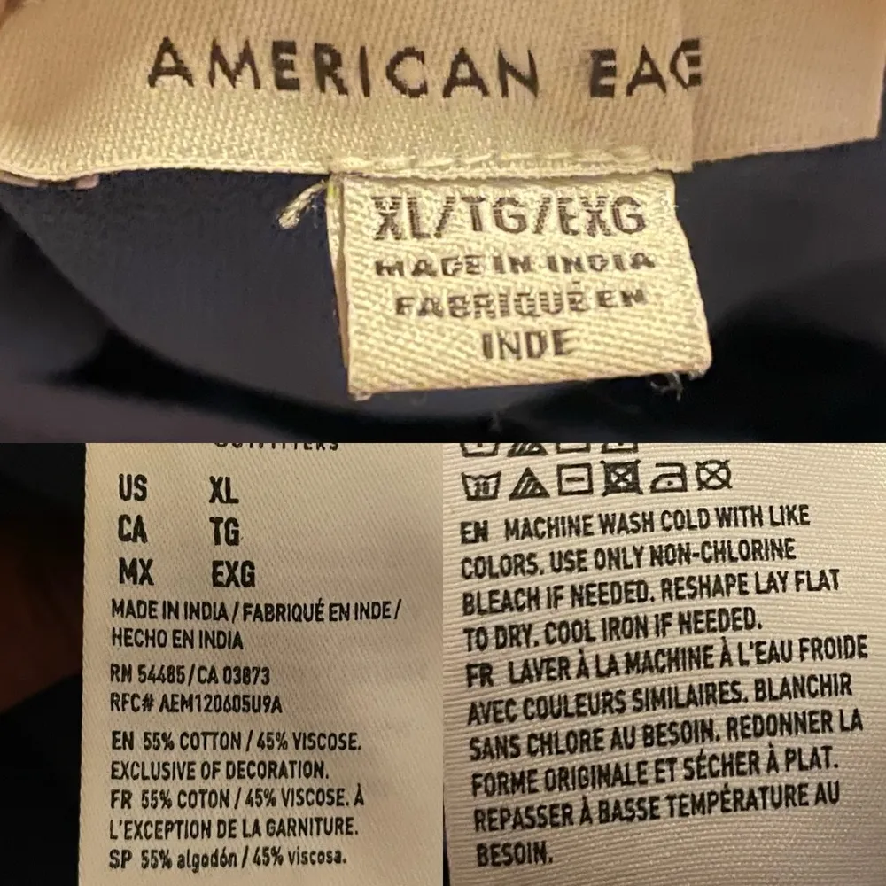 American Eagle Womens Shirt Top Blue Tiered Ruffle Button Front Size XL - Image 7