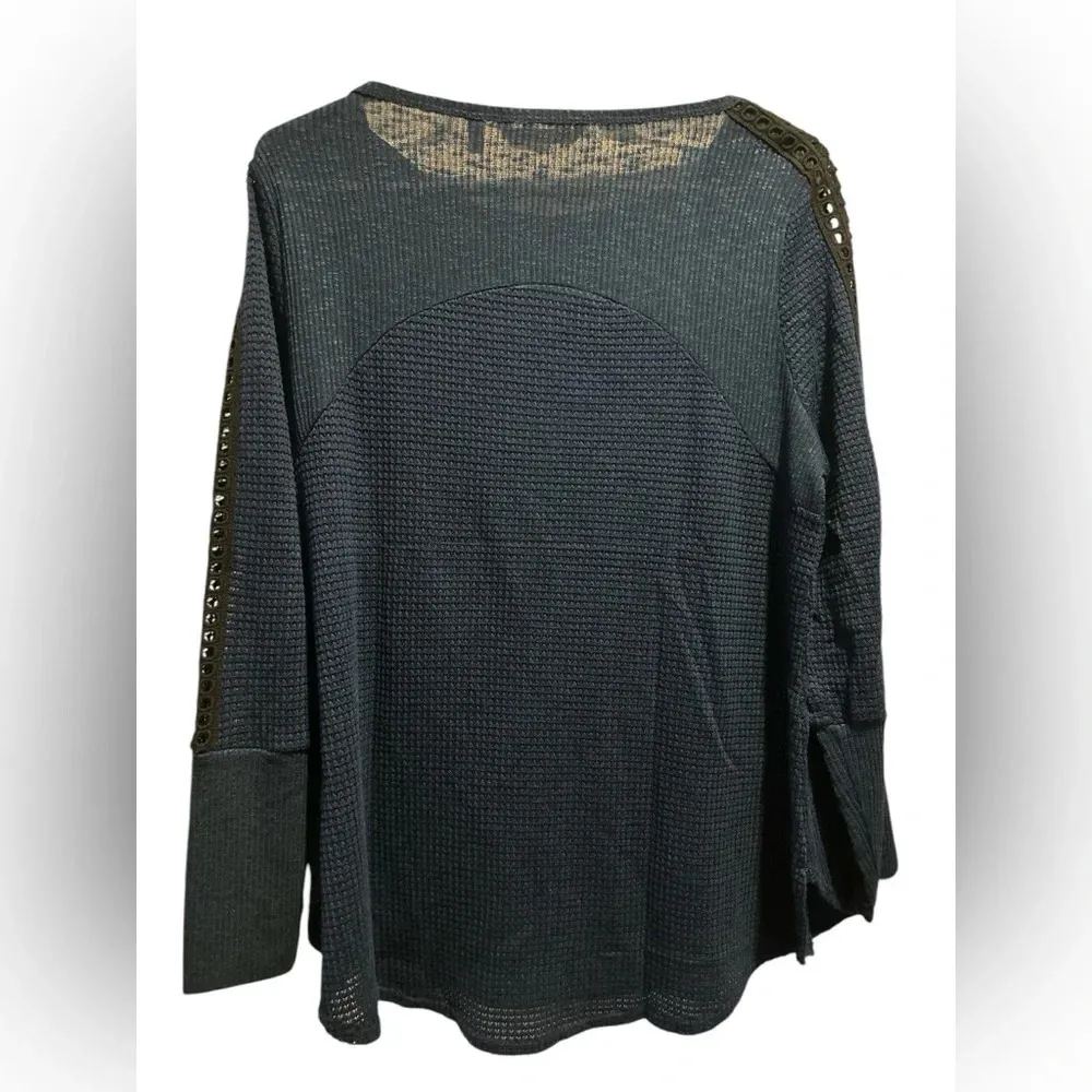 Soft Surroundings Bailey Top Waffle Knit Eyelet Sleeve Tunic NWOT - Image 2