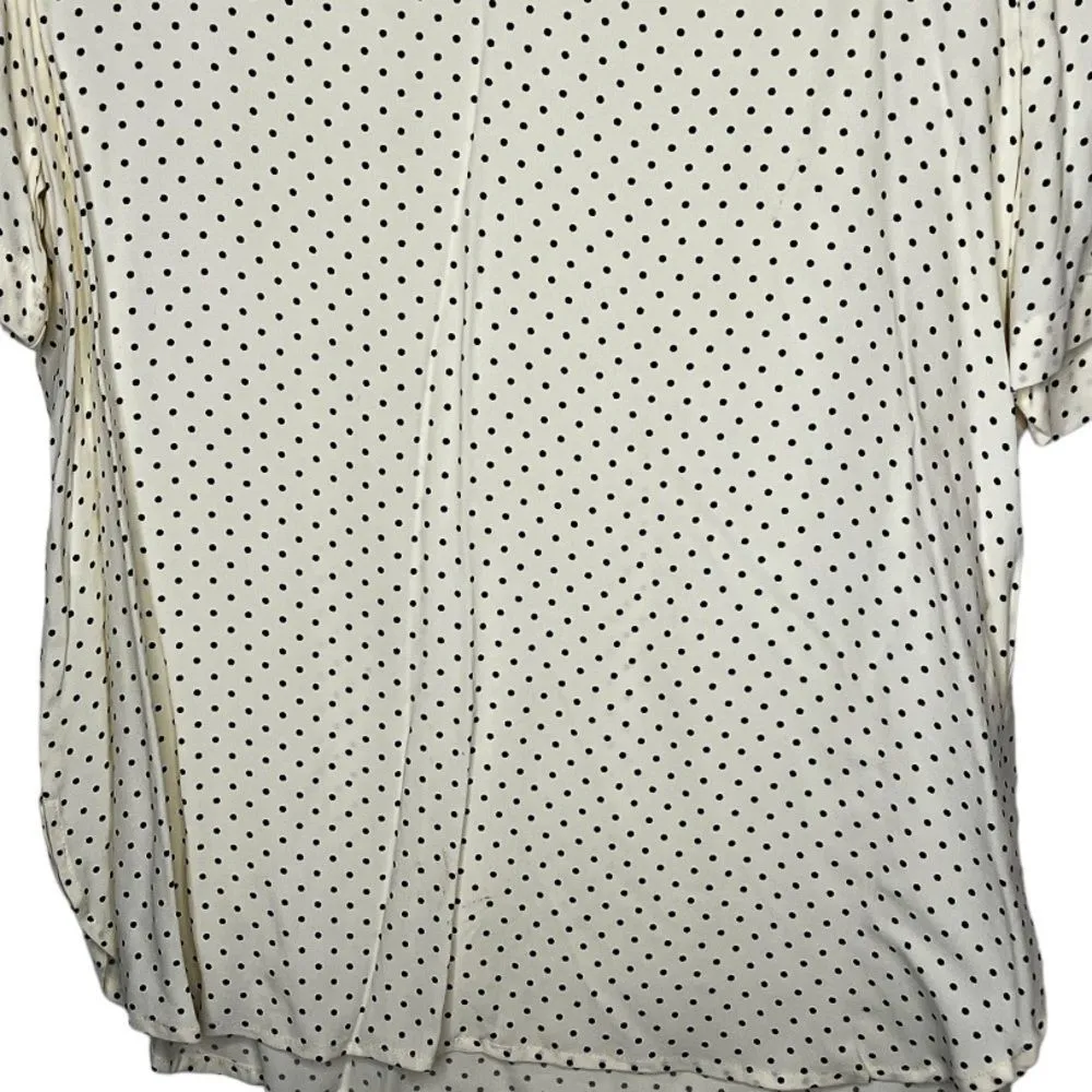 Vintage Polka Dot Top with Shoulder‎ Pads Size 12 - Image 3