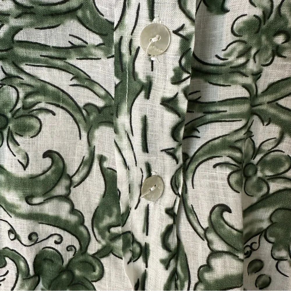 Idillio Positano Italian Linen Oversized Shirt Coverup Size M - Image 7