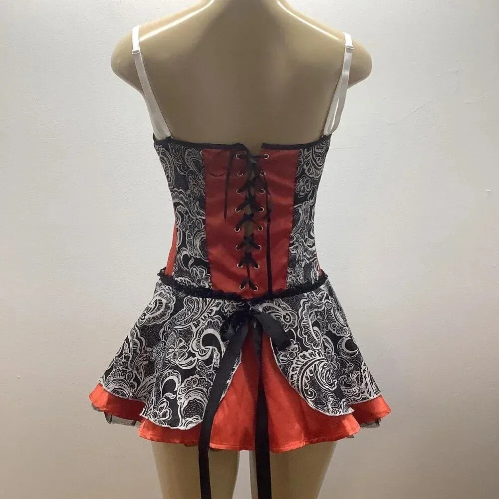 This Seductive Size Medium Red Burlesque Dress With Removable Straps. - Image 4