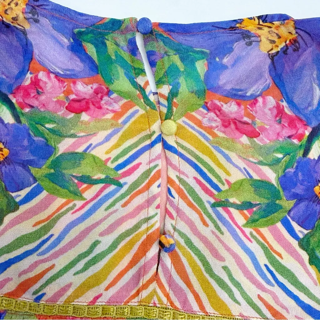 Bl^nk London X Anthropologie Miranda Peasant Balloon Sleeve Blouse Top Floral - Image 13