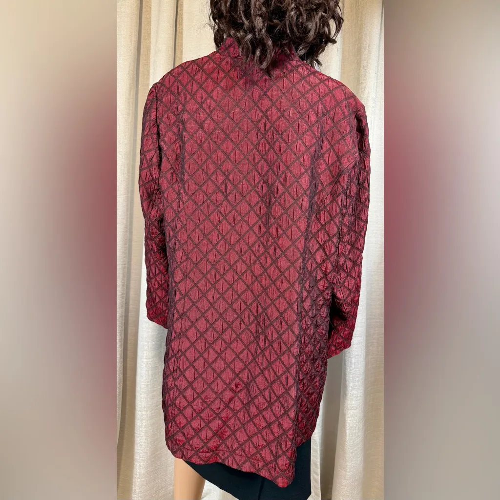 Coldwater Creek Textured Button-Front Jacket – Size 2X (Red / Cabernet) - Image 2