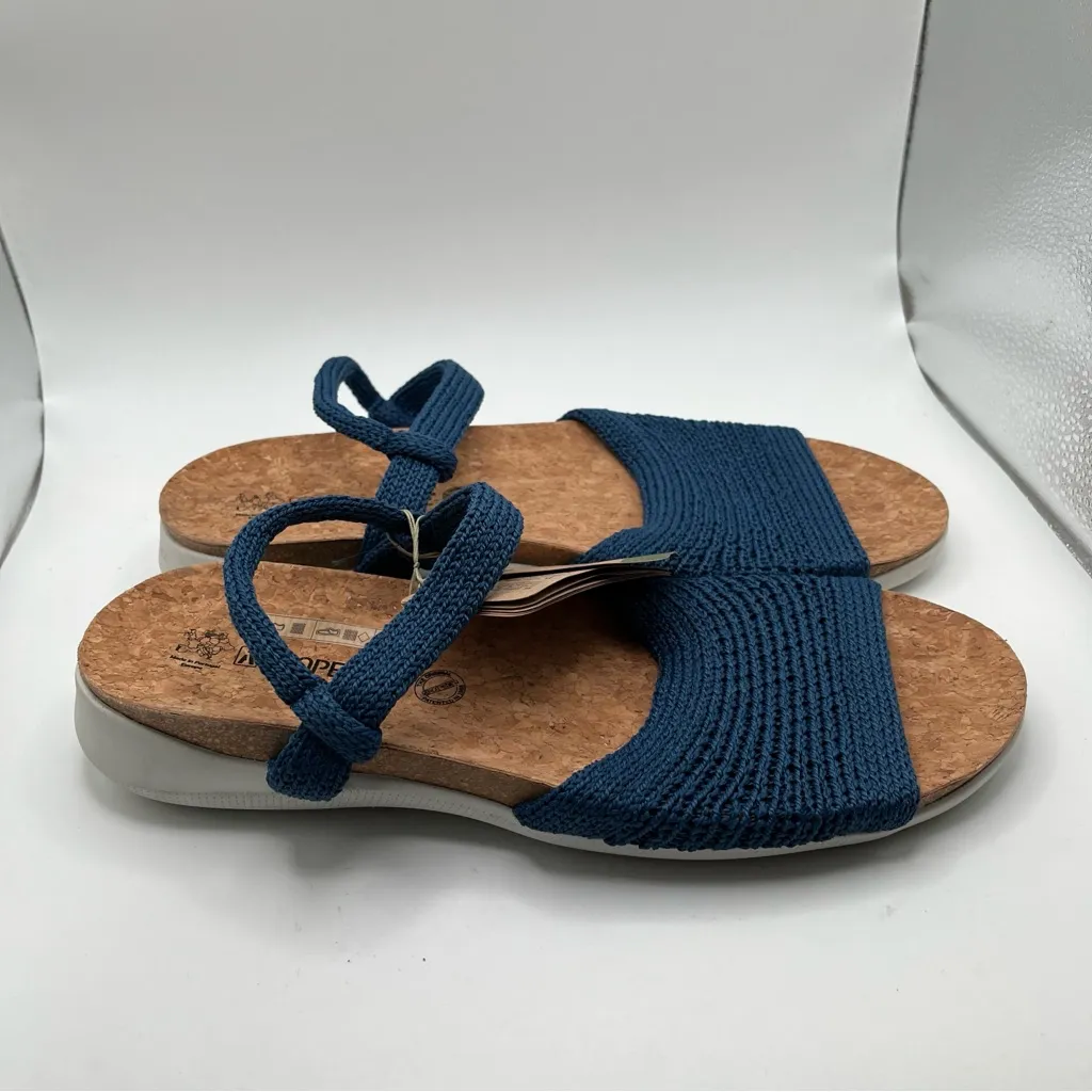 NWT Arcopedico Knit Arenal Sandal Denim Blue Stretch Fabric Nylon 41 US 9.5 - Image 5