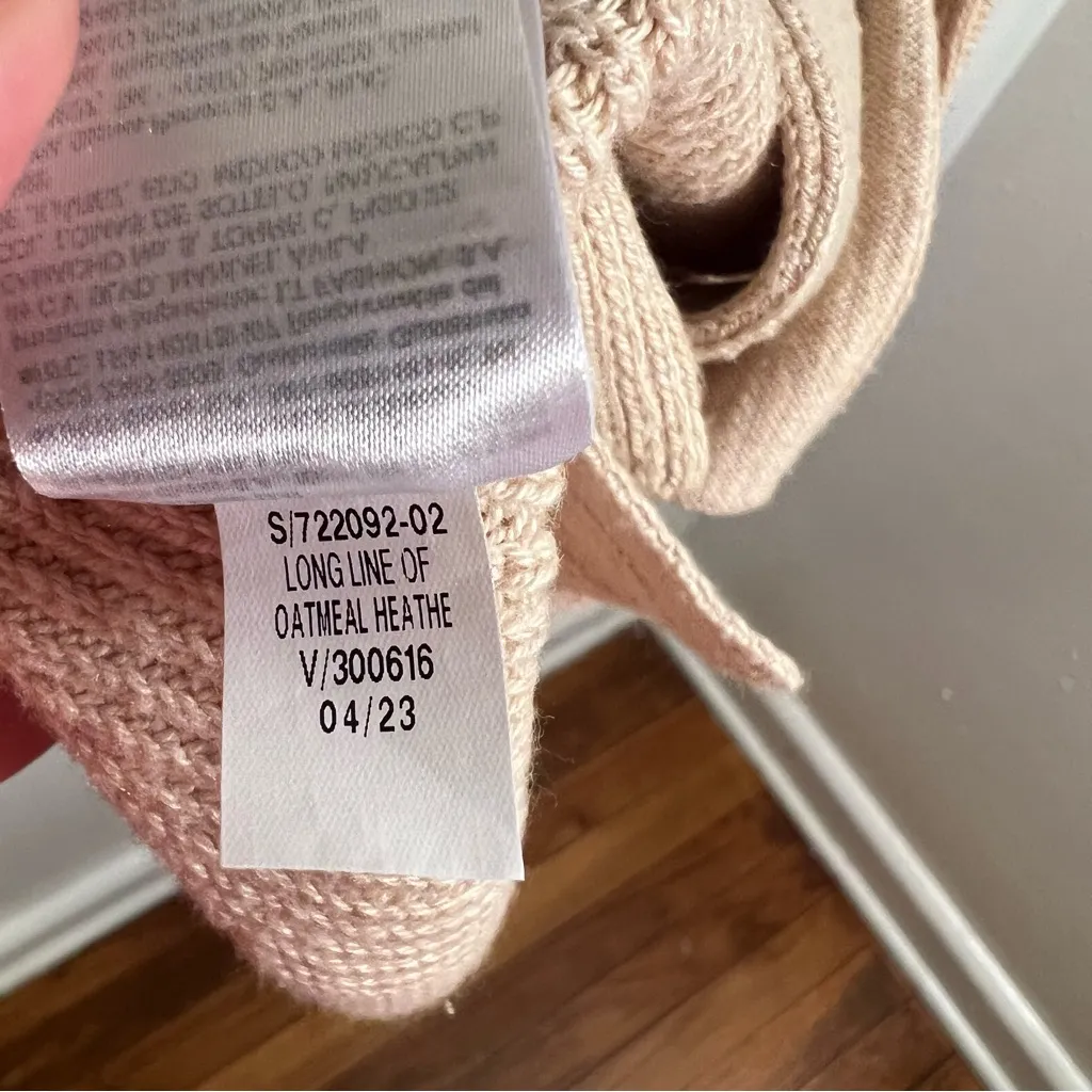 Old Navy Long Line Cardigan Textured Oatmeal Heather Beige SP - Image 11