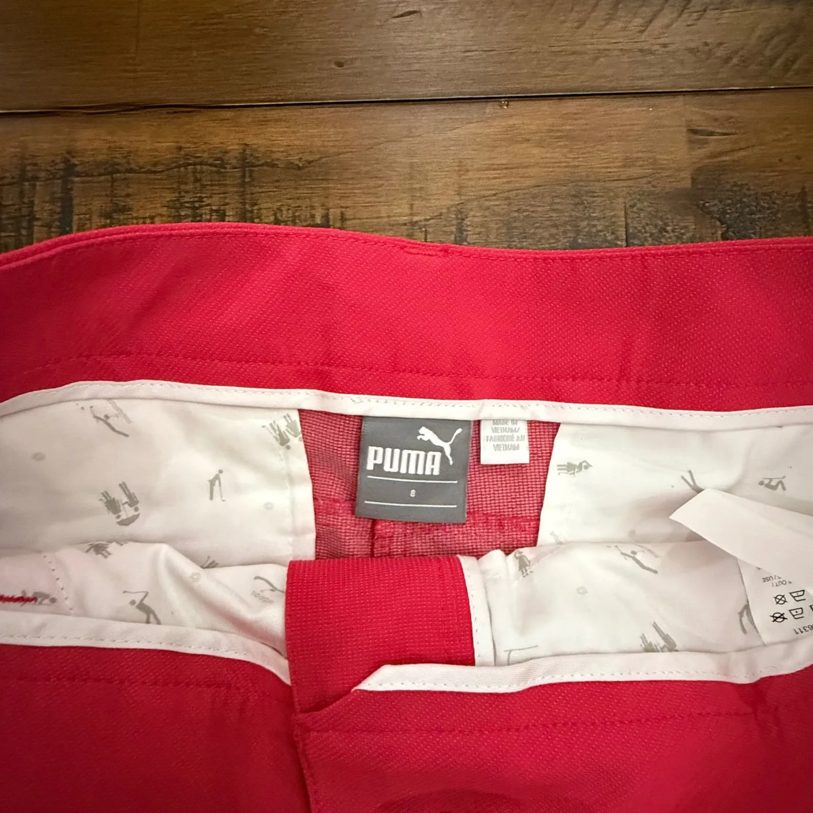 Puma women's NEW Golf Shorts size 8 pink Pounce Bermuda 10" inseam - Image 2