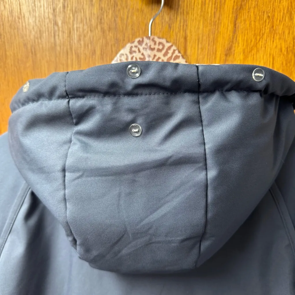 Nap Loungewear Hooded Drawstring Duck Down Filled Parka Coat Hazel Blue Large L - Image 8