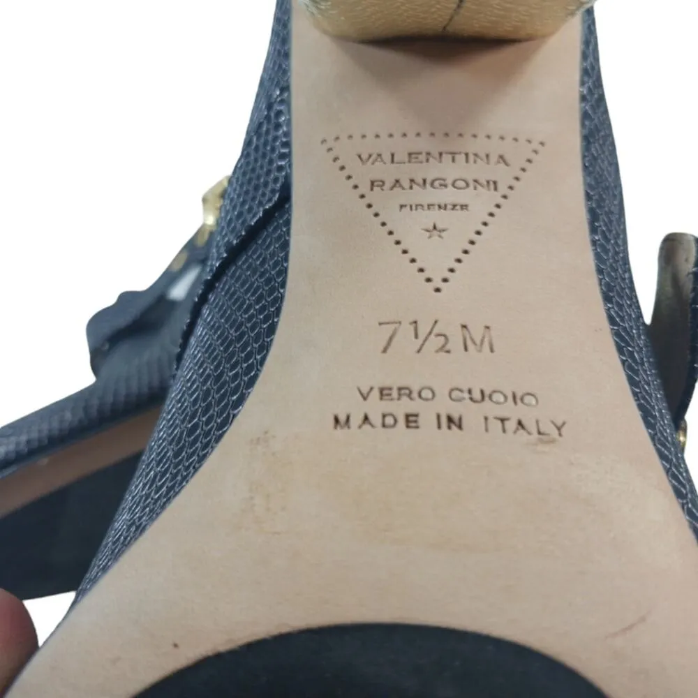 Valentina Rangoni Block Heel Mules EUC $325 size 7.5 FS2013 Black - Image 9