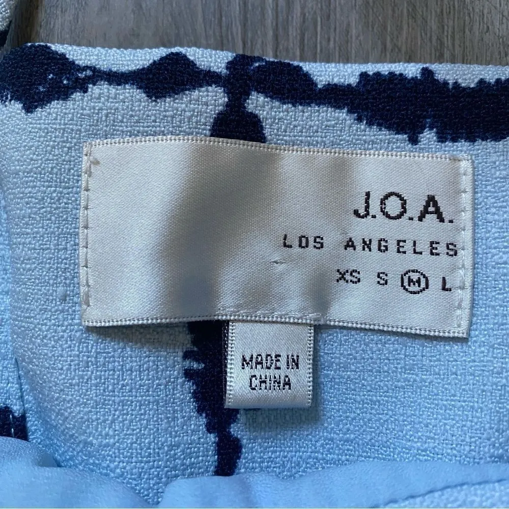 J.O.A Babydoll Ruffle Dress Corset Lace Up Back Medium Blue - Image 4