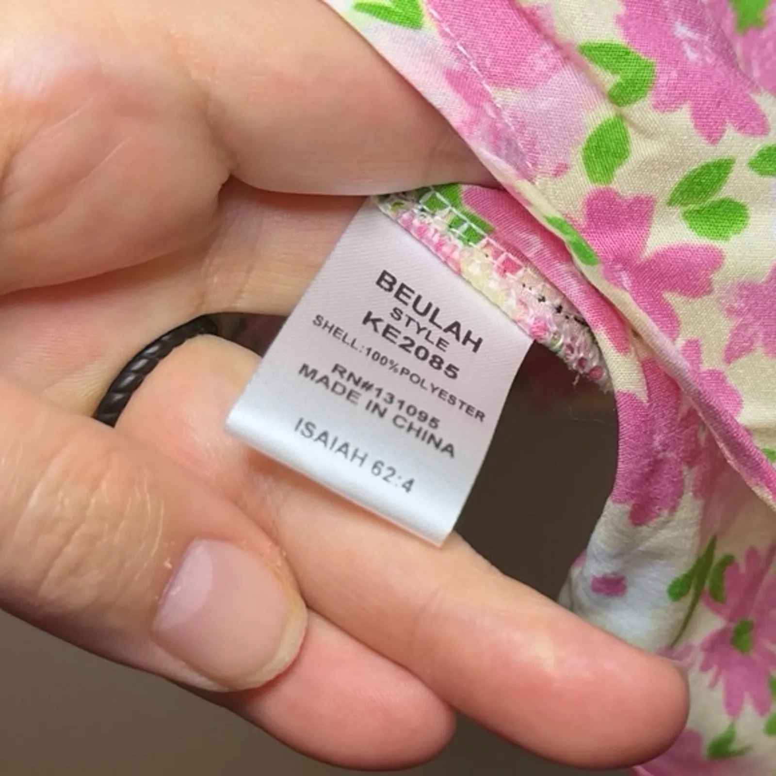 Beulah Style Women’s Pink Floral Short Sleeve Babydoll One Size Blouse‎ Shirt - Image 5