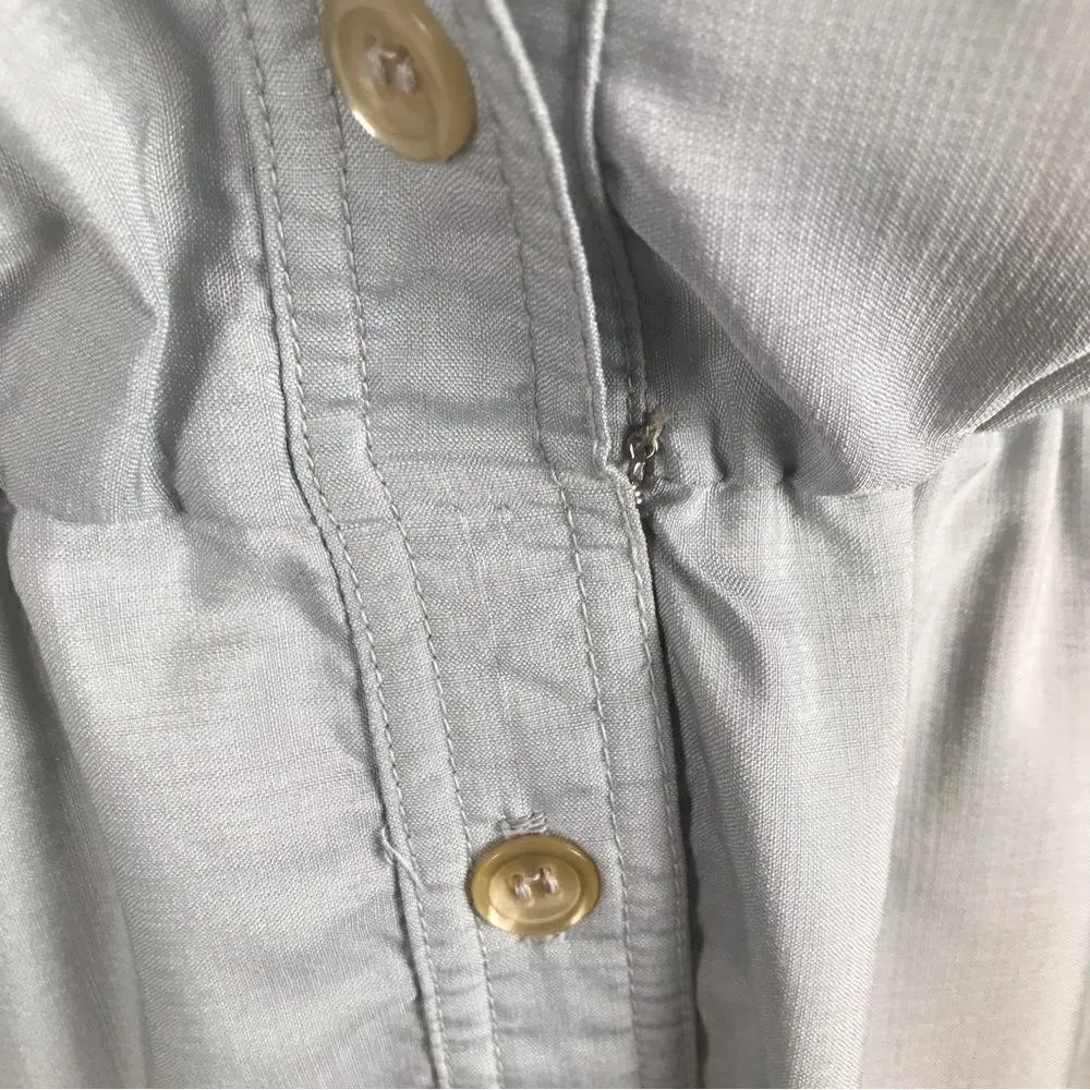 Vintage 1960s R & K Originals Western Boho belted button front midi dress 6/8* Gray - Image 9