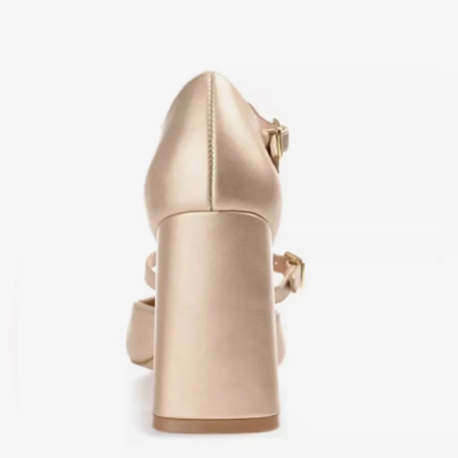 NEW Gold Journee Isadorah Mary Jane Pumps Shoes 8.5 $100 - Image 7