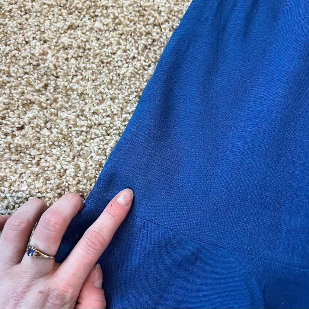Lulus Days Like This Royal Blue Sleeveless Ruffled Linen Blend Mini Dress Sz XS - Image 14
