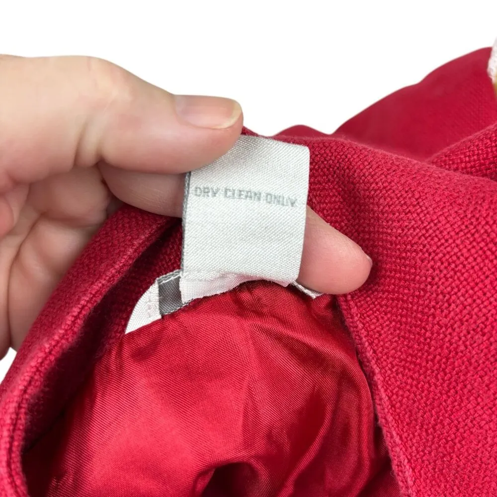 Vintage Tweeds blazer, size Medium, 100% linen, lined, Classic, Timeless, Collar Red - Image 9