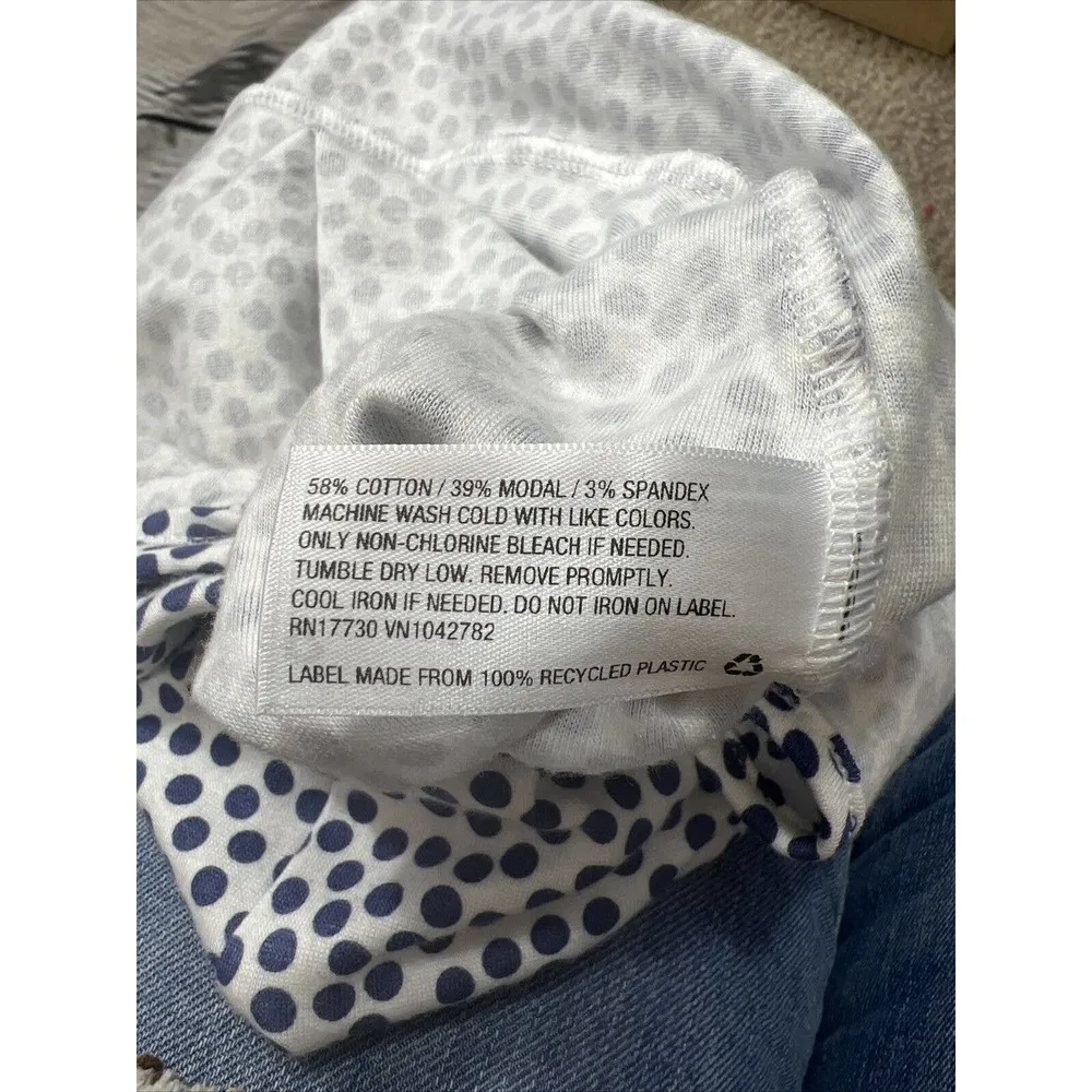 Polka Dot Tank Top Soft Stretch Navy & White Women's M NWT - Image 2