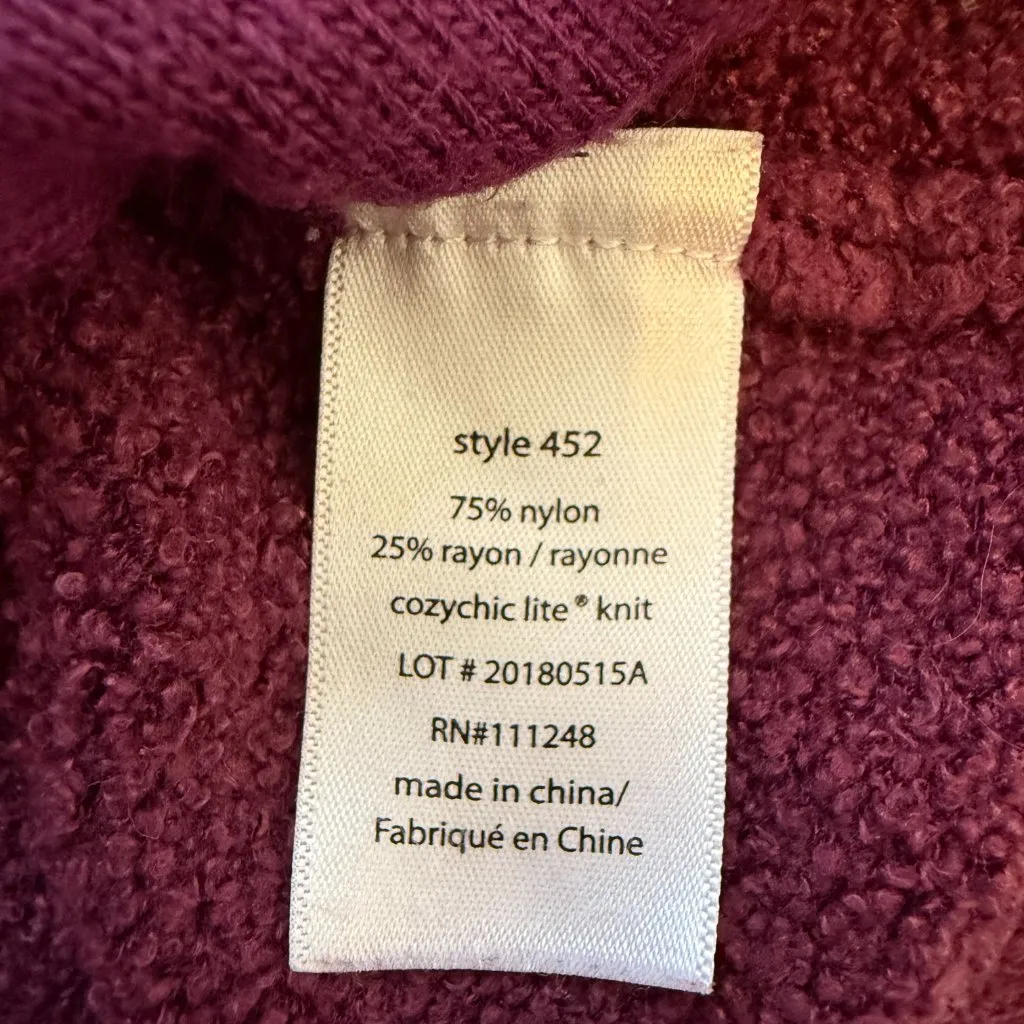 Barefoot Dreams CozyChic Lite Circle Cardi Cardigan Sweater Women's XS/S Purple - Image 15