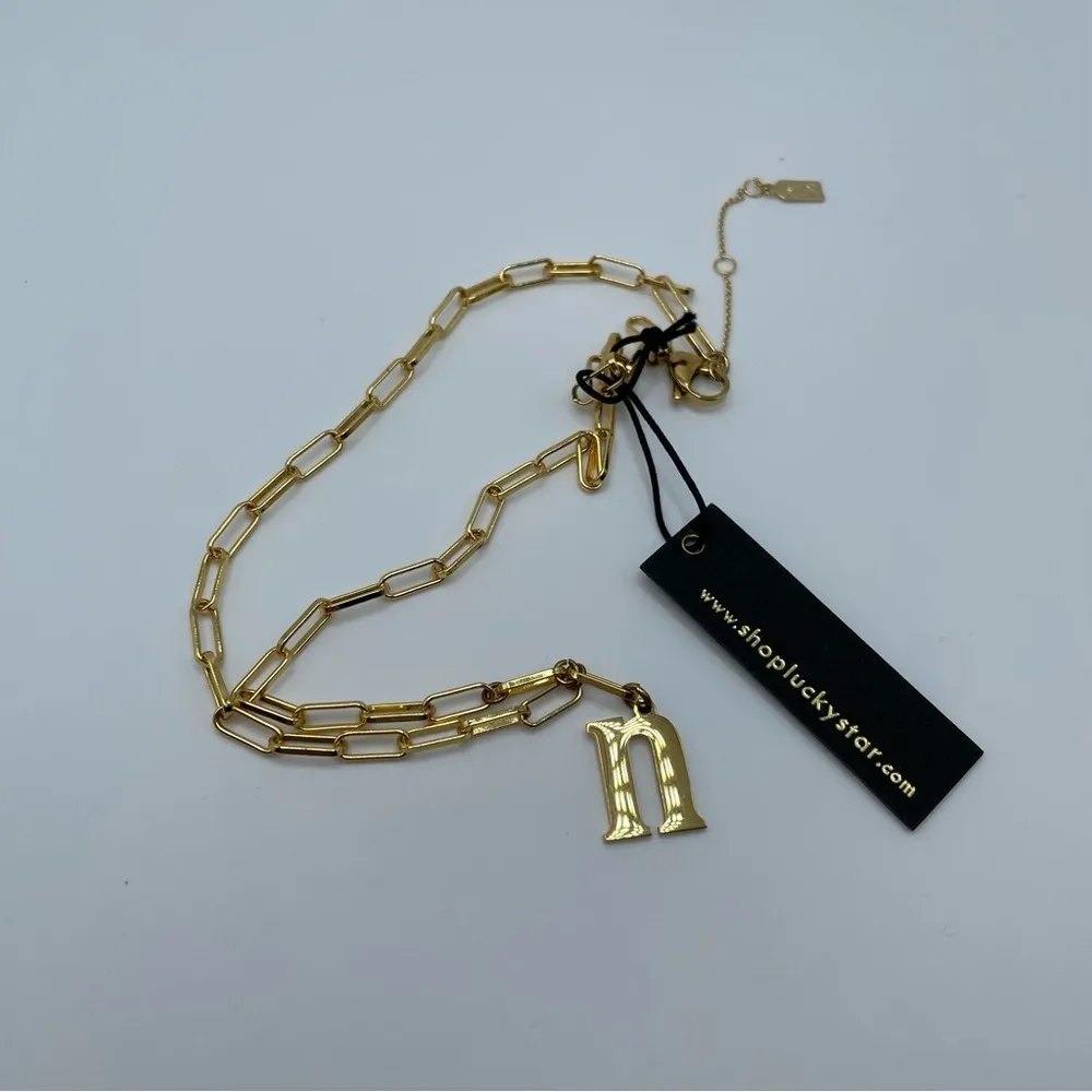 NWT Lucky Star Jewels Love Letter Initial “N” Necklace in Gold - Image 6
