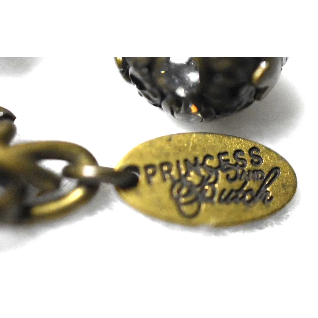 Princess And Butch Goth Punk Grunge Layered Gunmetal Rhinestone 5" Bracelet Black - Image 2