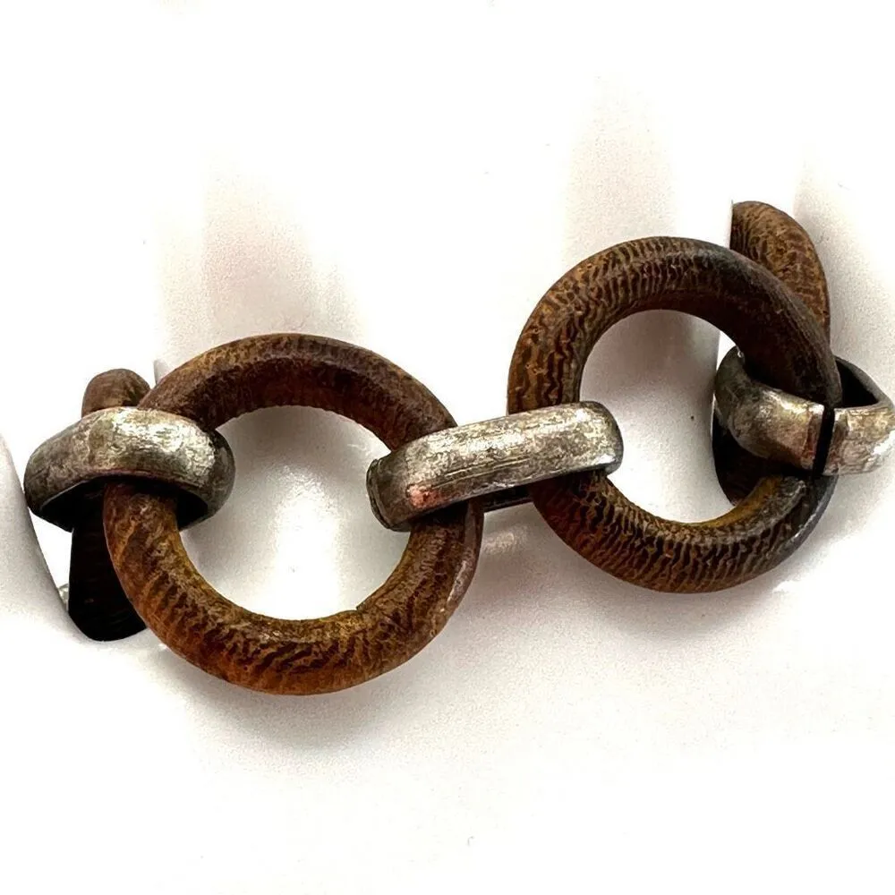 American Eagle Outfitters wood link charm bracelet - Image 8