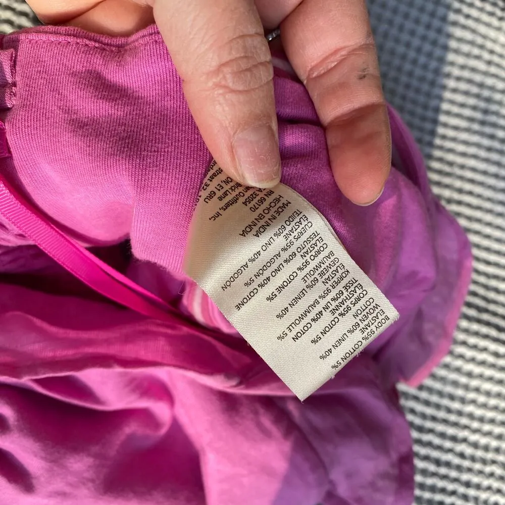 Anthropologie Pink Ruffled Tie Front Tube Top Size XS - Image 6