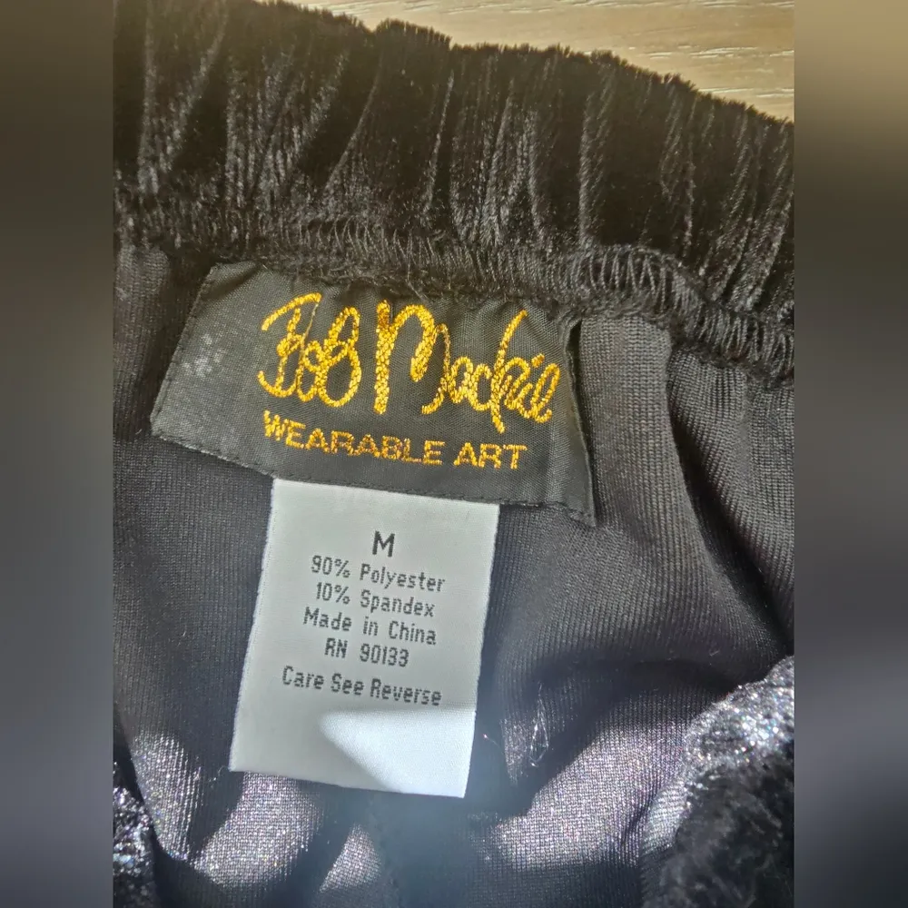 Bob Mackie  Pull On Black Velvet Pants Size M - Image 2