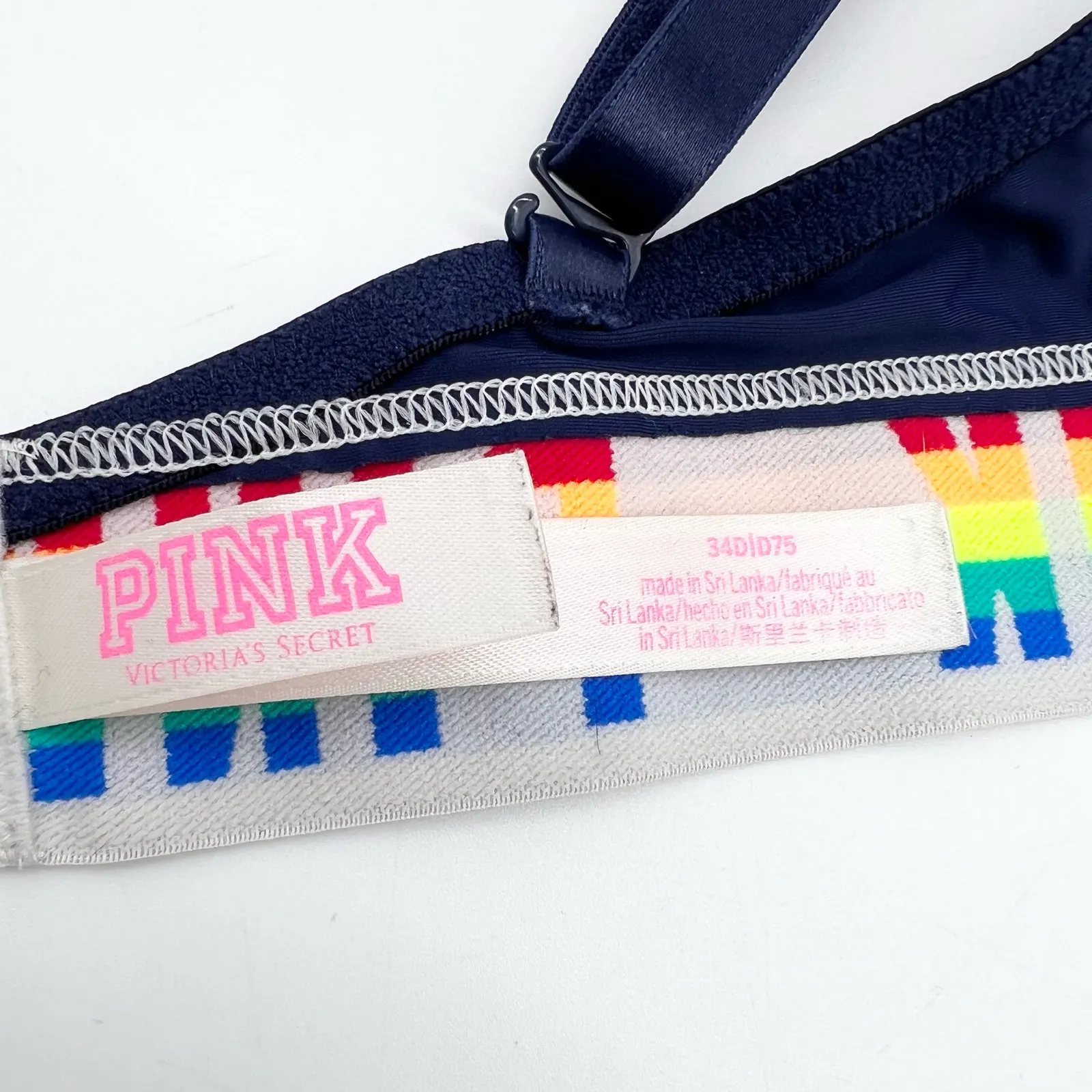 PINK Victoria's Secret Wear Everywhere T-Shirt Bra‎ Rainbow Women's 34D - Image 6