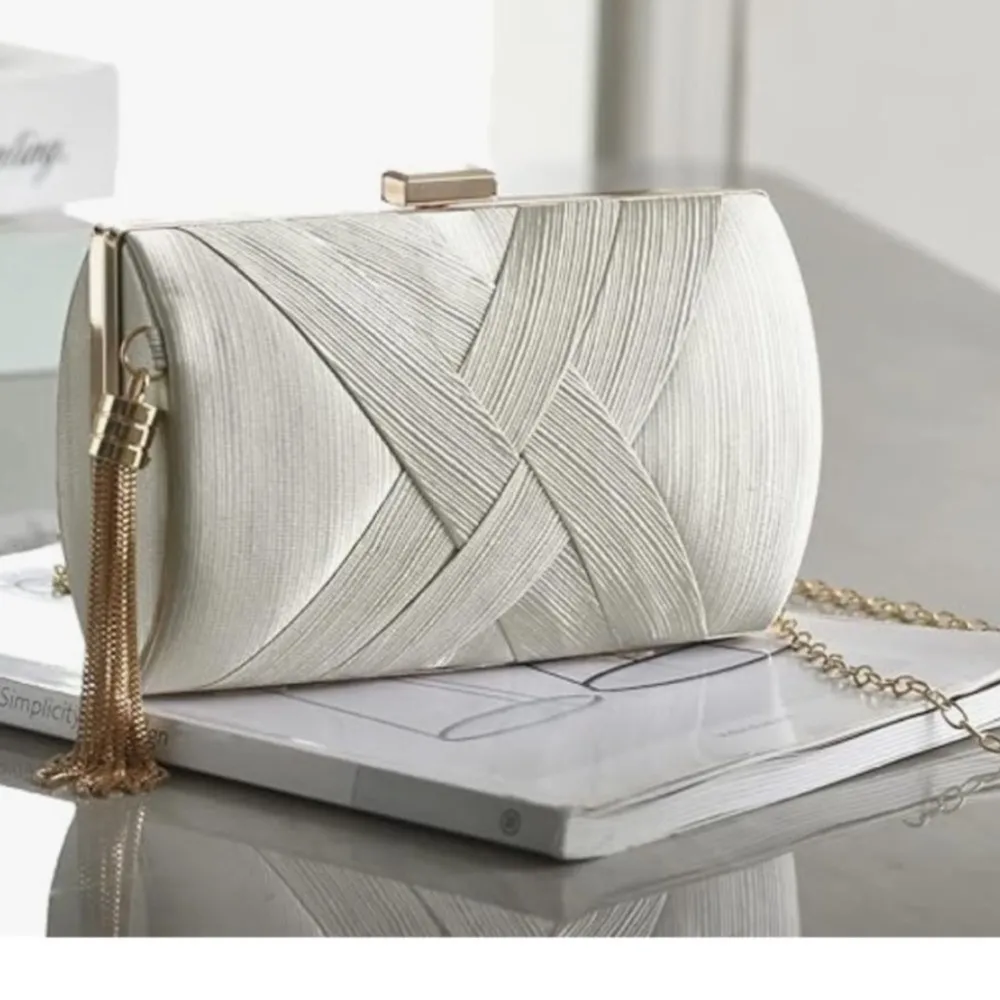 Womens Elegant Tassel Evening Clutch Cross Body & Purse Bag Wedding Prom Formal - Image 5