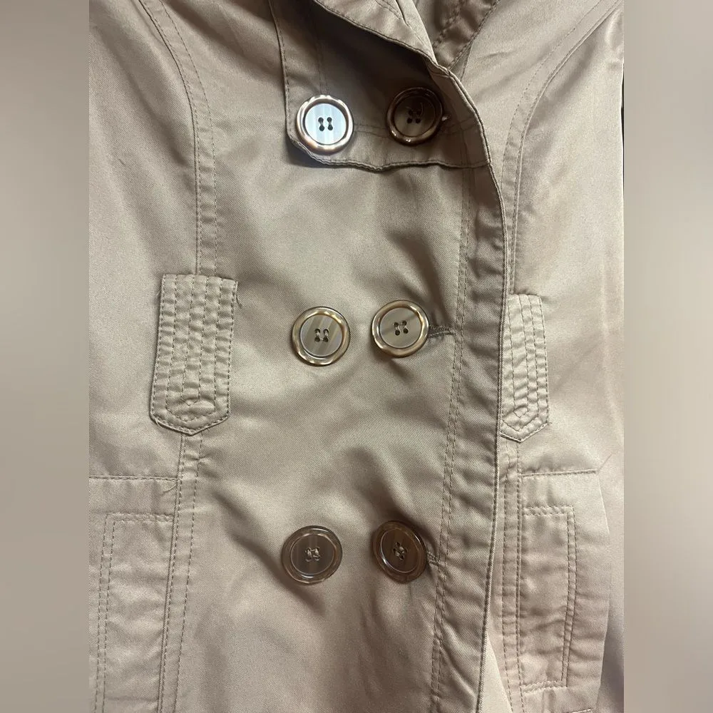Yoki New York‎ Waterproof Trench Coat Size M Beige Classic Rain Jacket (No Belt) - Image 5