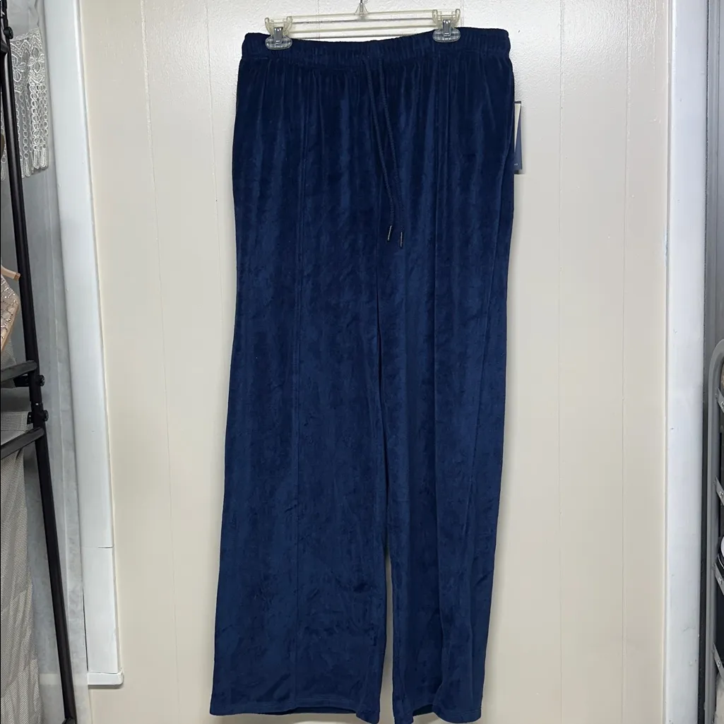 Universal Thread Dark Blue Velour Wide leg Pants - Image 5