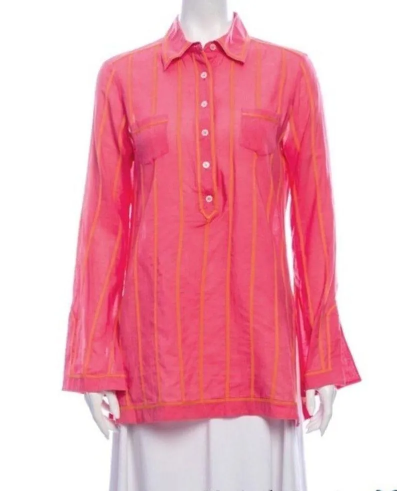 Tory Burch Tunic Cotton Striped Long Sleeves Size 8, New $298.00 - Image 7