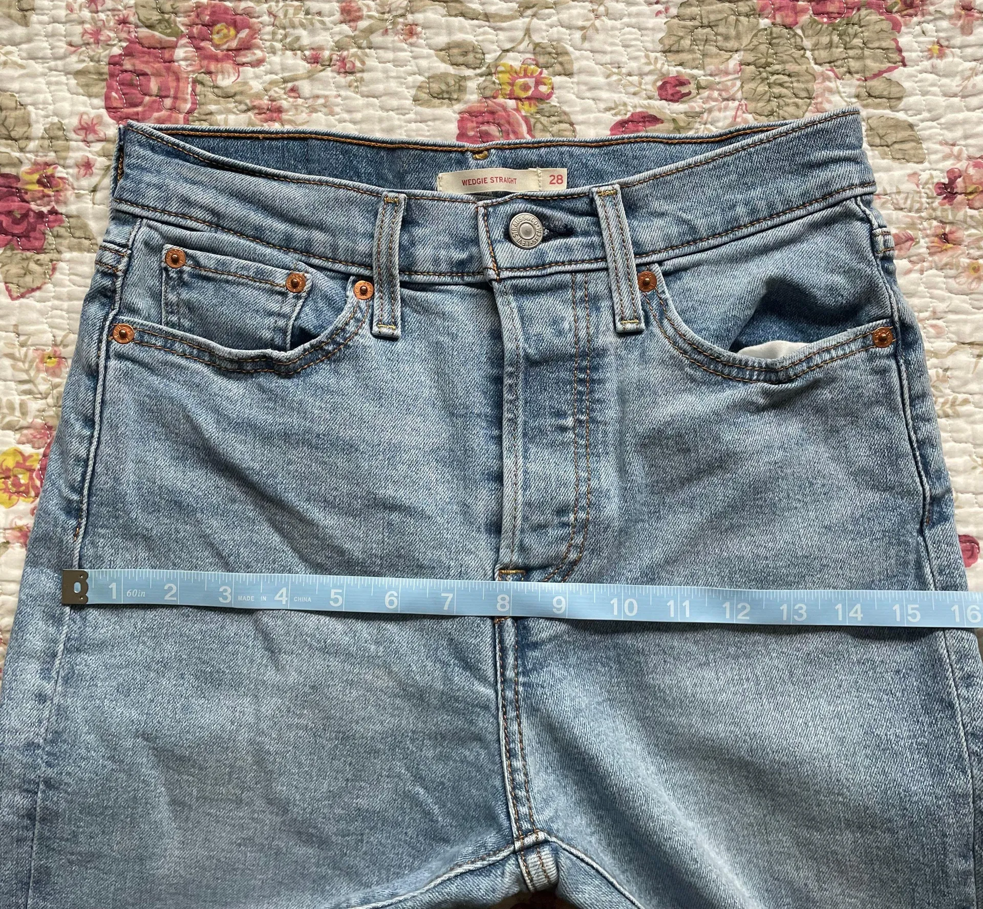 Wedgie Straight Light Wash Distressed High Waisted Jeans - Image 6