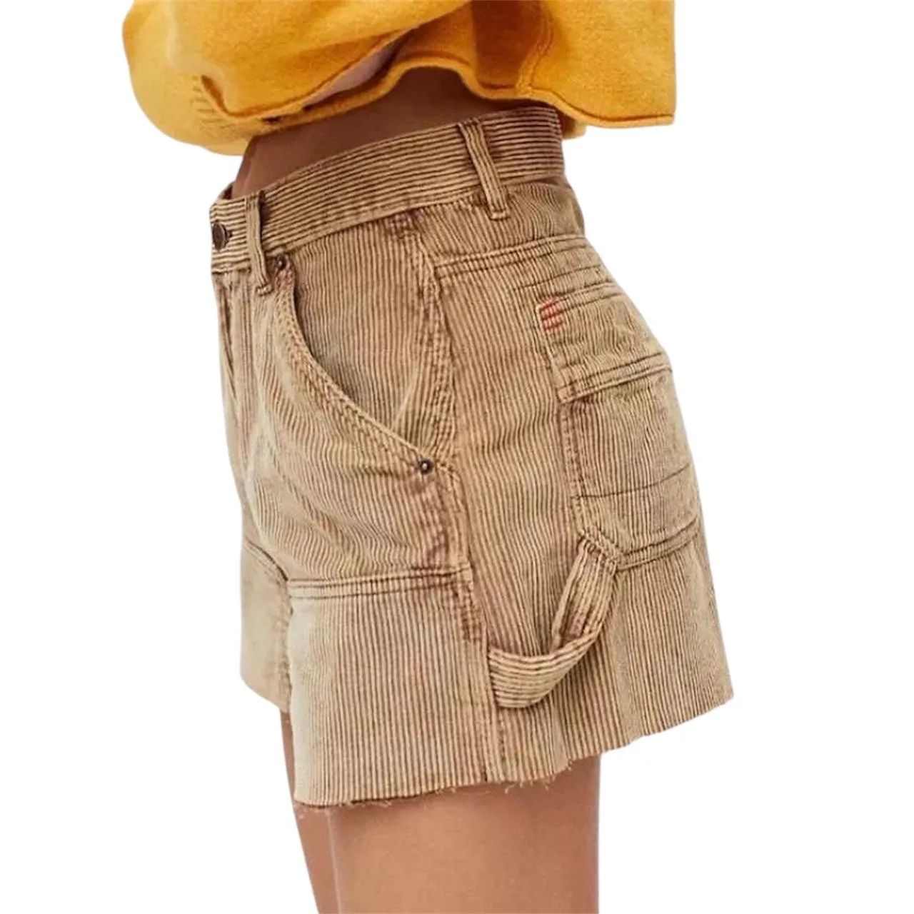 NWT Urban Outfitters BDG High Rise Carpenter Shorts Brown/Tan Corduroy Size 29 - Image 2