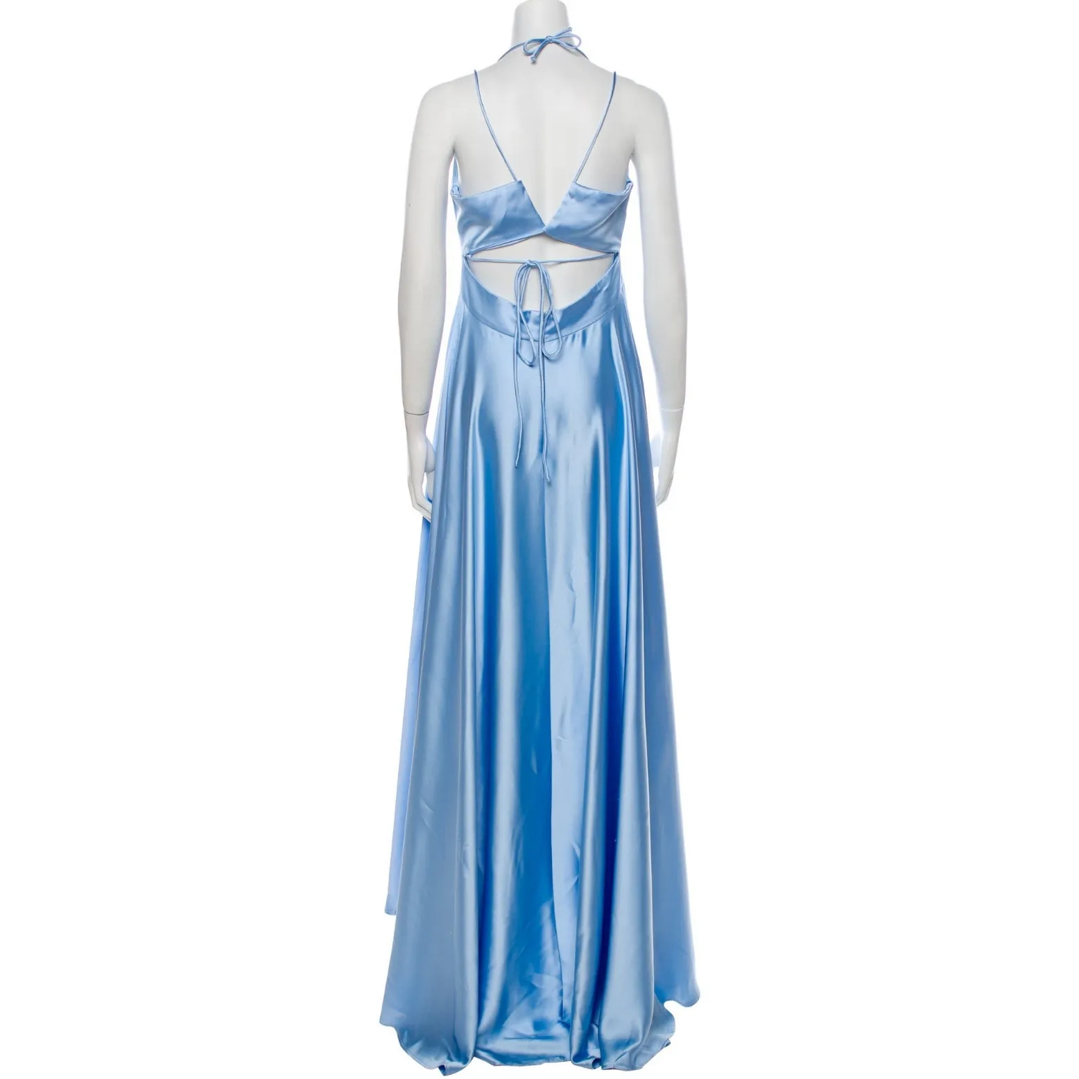 Mac Duggal Powder Blue Satin High Slit Gown Size 8 Evening Dress - Image 7