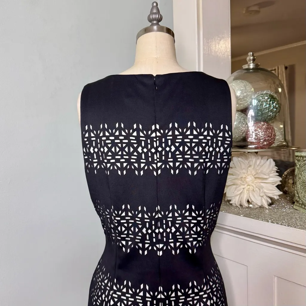 White House Black Market Laser Cut Out Sheath Dress Size 8 - Image 7