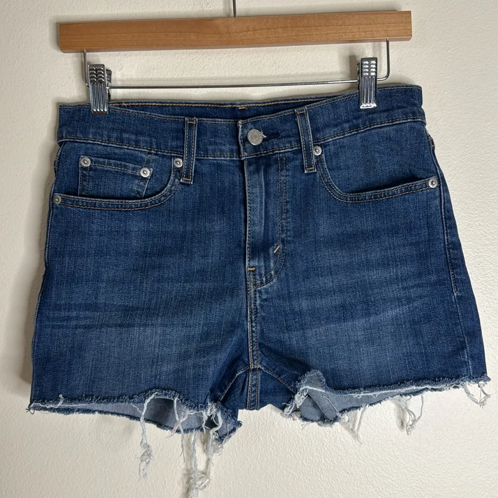 Levi’s ladies micro cut off denim booty shorts size 27 festival cute concert - Image 3