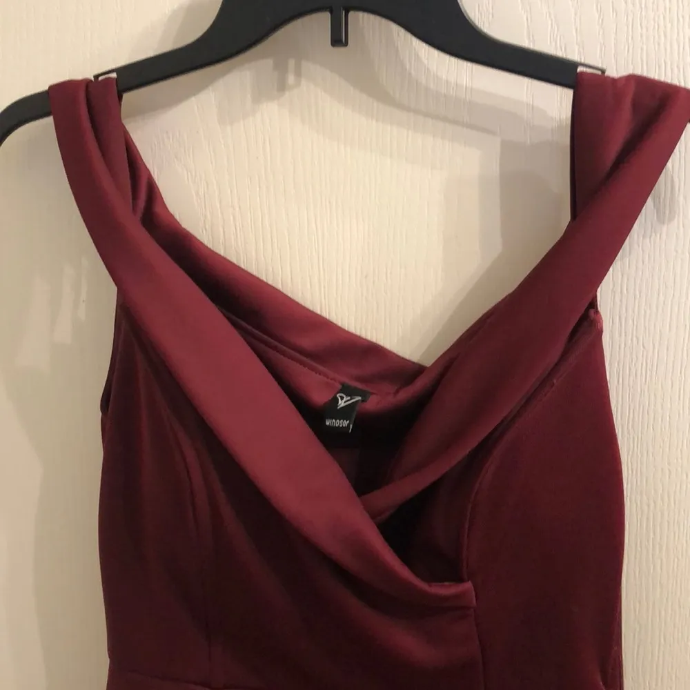 COPY - Windsor Off-Shoulder Burgundy Gown - Image 3